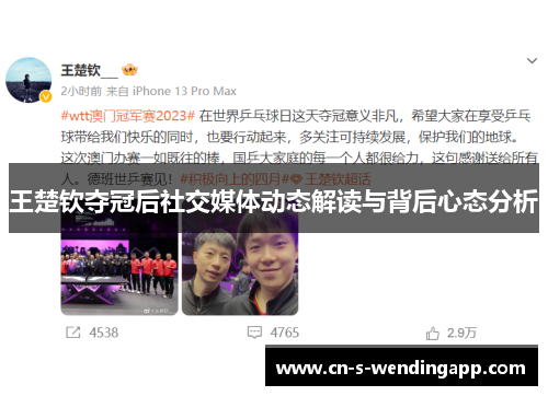 王楚钦夺冠后社交媒体动态解读与背后心态分析